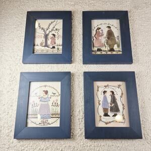 Barbara Bourgeois Richards Limited Edition Prints Set of 4 Signed Folk Art 1988